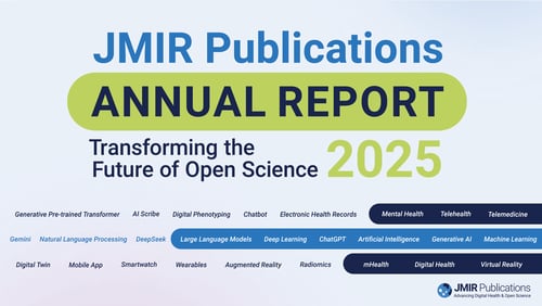 Page 1 from the JMIR Annual Report titled Transforming the Future of Open Science
