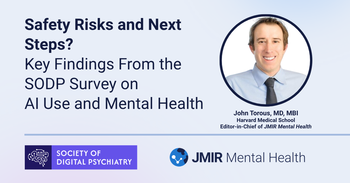 Header image for blog post: The Society of Digital Psychiatry AI Psychosis Survey Results featuring a picture of John Torous