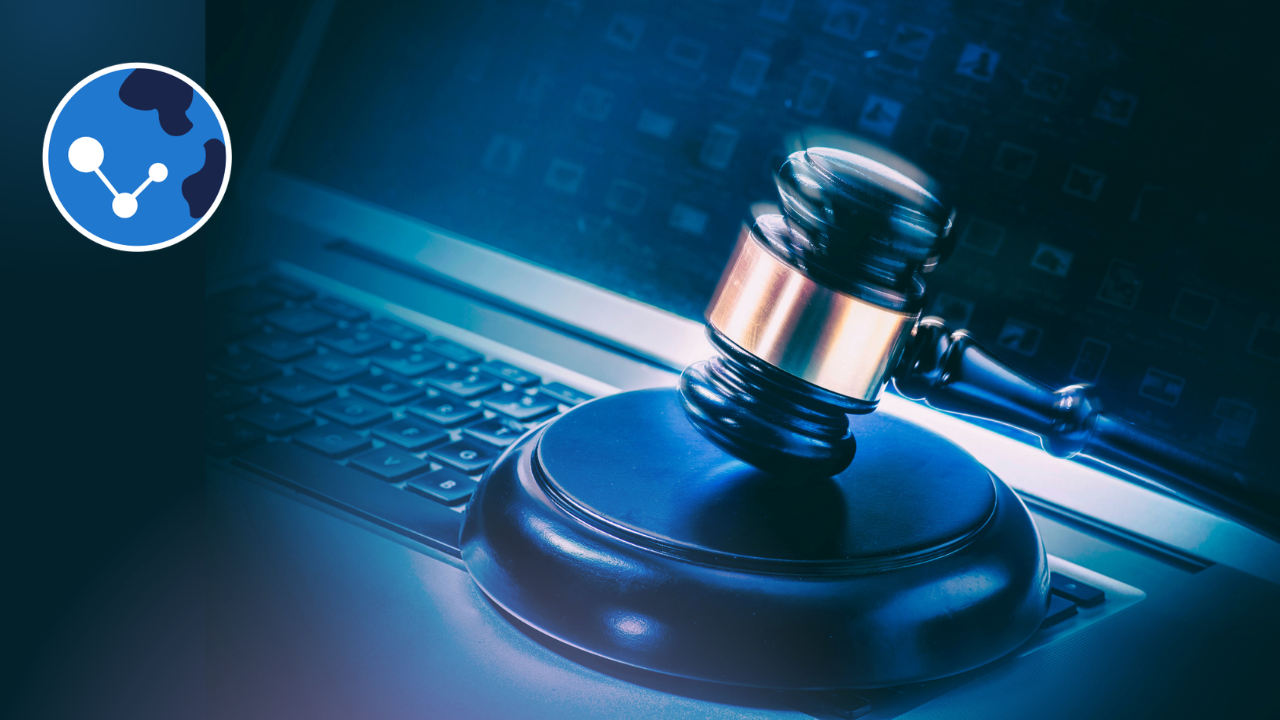 Picture of a gavel and a computer keyboard