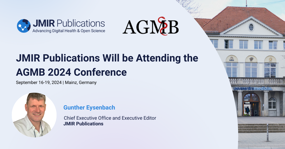 Header image for JMIR Publications attendance at AGMB 2024